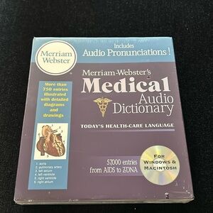 Merriam-Webster’s Medical Audio Dictionary on CD-ROM, Brand New. Sealed.